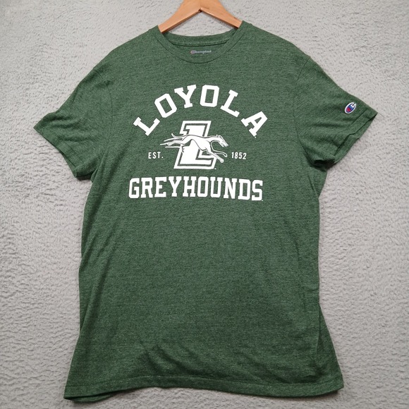 Champion Shirt Mens L Green Loyola Greyhounds University Athletic Graphic Tee - Picture 2 of 8